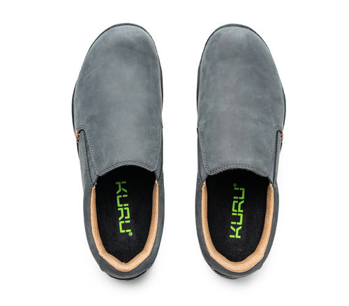 Top view of KURU Footwear KIVI WIDE Men's Slip-on Shoe in LeadGray-Tan