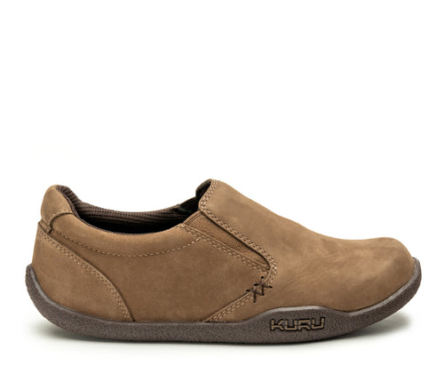 Outside profile details on the KURU Footwear KIVI Men's Slip-on Shoe in Warmstone