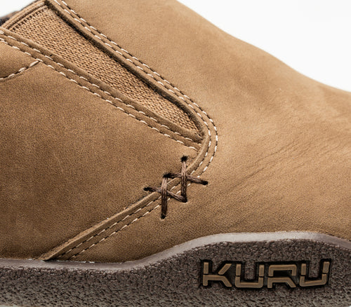 Close-up of the material on the KURU Footwear KIVI Women's Slip-on Shoe in Warmstone