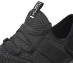Close-up of the material on the KURU Footwear PIVOT Women's Lace-up Elastic Sneaker in JetBlack-White