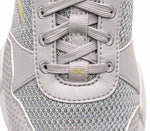 Close-up of the material on the KURU Footwear QUANTUM 2.0 Women's Fitness Sneaker in Dove Gray/Pale Lime