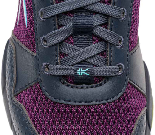 Close-up of the material on the KURU Footwear QUANTUM 2.0 Women's Fitness Sneaker in Electric Grape/Midnight Blue