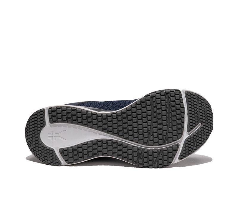 Detail of the sole pattern on the KURU Footwear QUANTUM 2.0 Men's Fitness Sneaker in IndigoBlue-SlateGray