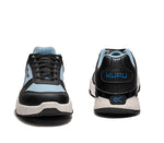 Front and back view on KURU Footwear QUANTUM 2.0 Women's Fitness Sneaker in Jet Black/Misty Blue