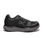 Outside profile details on the KURU Footwear QUANTUM 2.0 Men's Fitness Sneaker in Jet Black/Slate Gray