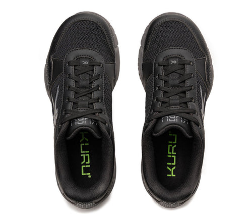 Top view of KURU Footwear QUANTUM 2.0 Men's Fitness Sneaker in Jet Black/Slate Gray