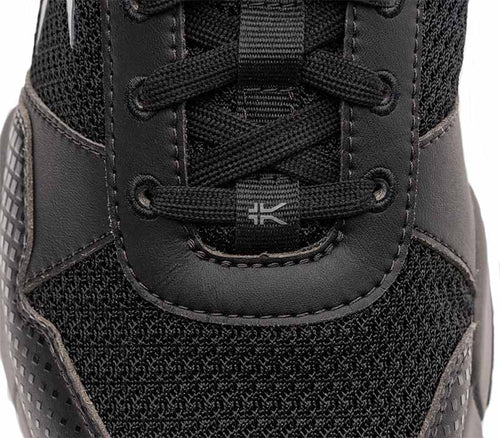 Close-up of the material on the KURU Footwear QUANTUM 2.0 WIDE Men's Fitness Sneaker in Jet Black/Slate Gray