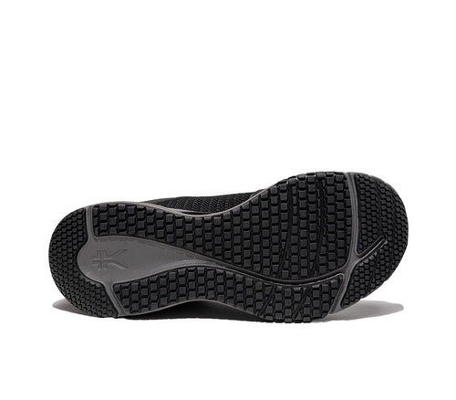 Detail of the sole pattern on the KURU Footwear QUANTUM 2.0 WIDE Women's Fitness Sneaker in Jet Black/Slate Gray