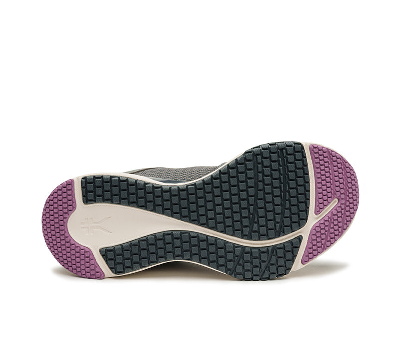 Detail of the sole pattern on the KURU Footwear QUANTUM 2.0 WIDE Women's Fitness Sneaker in Pewter-NightSky