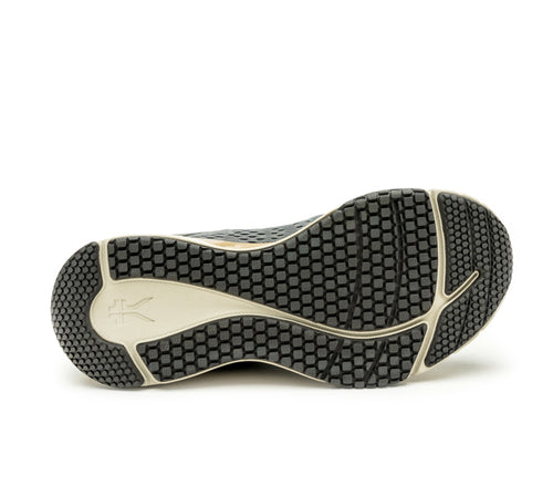 Detail of the sole pattern on the KURU Footwear QUANTUM Women's Fitness Sneaker in Slate Gray-Sand