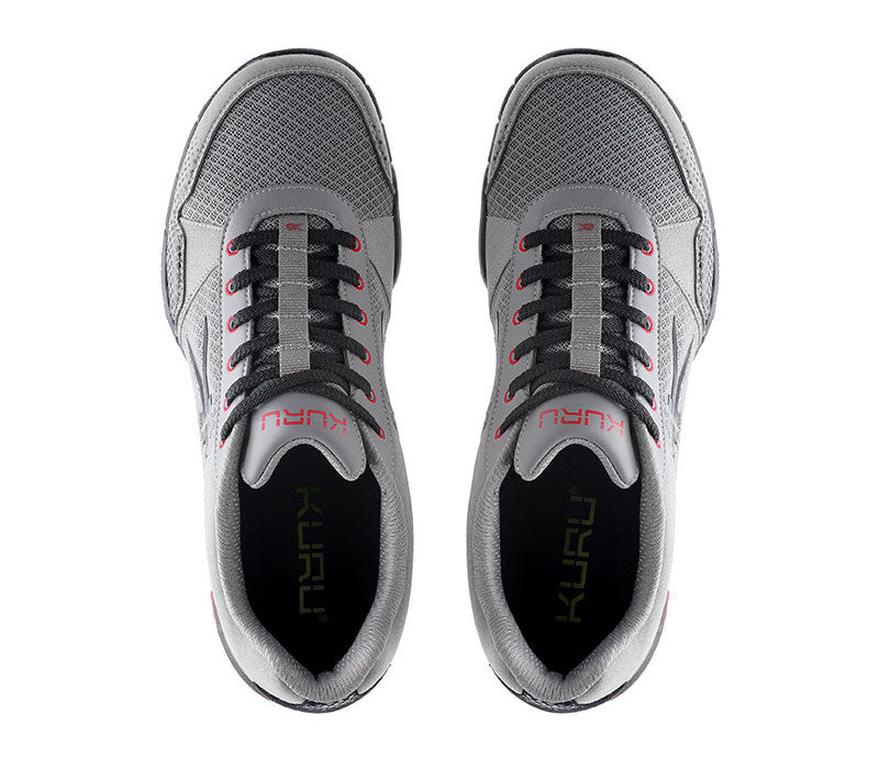 Top view of KURU Footwear QUANTUM WIDE Men's Fitness Sneaker in Tungsten-CardinalBlack