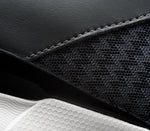 Close-up of the material on the KURU Footwear QUANTUM Women's Fitness Sneaker in UrbanConcrete-White-TopazBlue