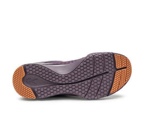 Detail of the sole pattern on the KURU Footwear QUANTUM Women's Fitness Sneaker in VioletStorm-BlackberrySorbet-Copper