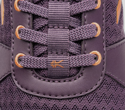 Close-up of the material on the KURU Footwear QUANTUM Women's Fitness Sneaker in VioletStorm-BlackberrySorbet-Copper