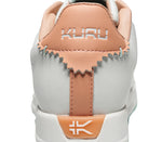 Close-up of the back on the KURU Footwear ROAM Women's Classic Court Sneaker in BrightWhite-LightPeach
