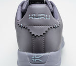 Close-up of the back on the KURU Footwear ROAM Women's Classic Court Sneaker in LilacShimmer-BlueFog
