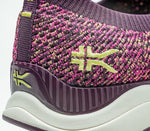 Close-up of the material on the KURU Footwear STRIDE Women's Slip-on Sneaker in PlumPurple-Confetti