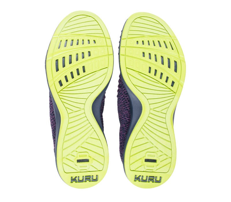 Detail of the sole pattern on the KURU Footwear STRIDE WIDE Women's Slip-on Sneaker in MidnightBlue-ElectricGrape