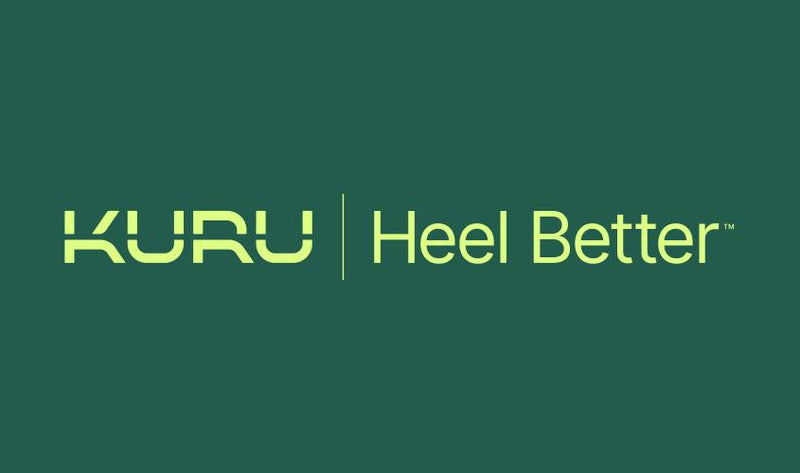 KURU Heel Better logo with a green background and yellow lettering.