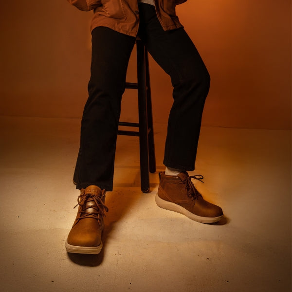 Kuru Aalto Chukka Boots Mens 8 Black Leather Comfort Supportive‎ DRAFT_Aalto_M_CashewBrown-  main image 2