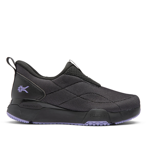 KURU QUANTUM 2 Slip-On Women's Slip-On Sneaker in Jet Black-Purple Haze.