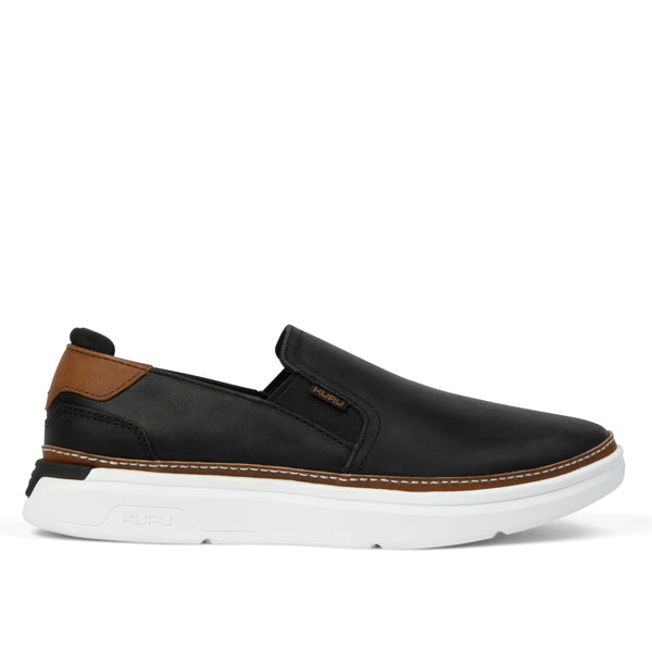 KURU ROAM 2 Atla Women's Sneaker in Jet Black-Cognac Brown.