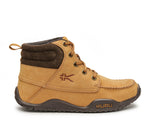 Outside profile details on the KURU Footwear QUEST Men's Hiking Boot in GoldenWheat-WoodstockBrown