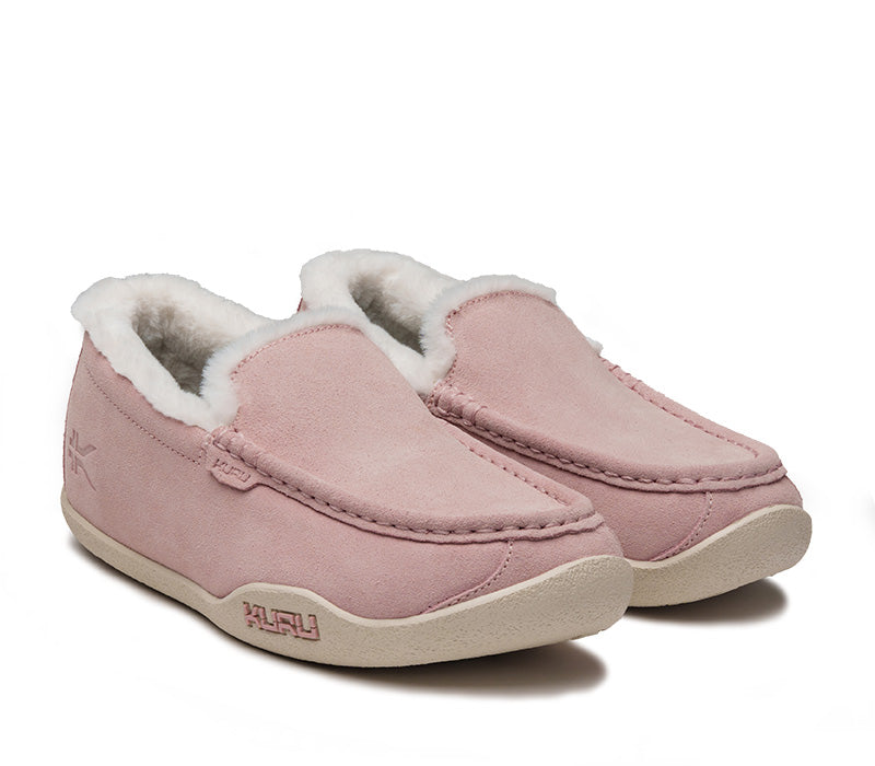 Side by side view of KURU Footwear LOFT Women's Slipper in Soft Pink/Vanilla