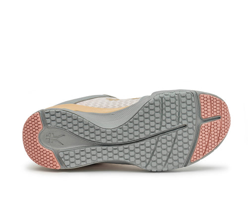 Detail of the sole pattern on the KURU Footwear QUANTUM Women's Fitness Sneaker in LilacAsh-Alloy-Champagne