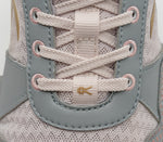 Close-up of the material on the KURU Footwear QUANTUM WIDE Women's Fitness Sneaker in LilacAsh-Alloy-Champagne