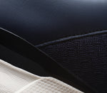 Close-up of the material on the KURU Footwear QUANTUM Men's Fitness Sneaker in MidnightBlue-White-JetBlack