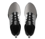 Top view of KURU Footwear ATOM Men's Athletic Sneaker in CloudGray-White-JetBlack