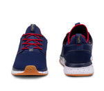 Front and back view on KURU Footwear ATOM Men's Athletic Sneaker in USANavy-Red-Gold