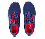 Top view of KURU Footwear ATOM Men's Athletic Sneaker in USANavy-Red-Gold