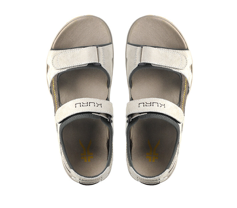 Top view of KURU Footwear TREAD Men's Sandals in Feather-CedarBrown-Golden