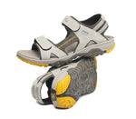 Stacked view of  KURU Footwear TREAD Men's Sandals in Feather-CedarBrown-Golden