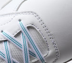 Close-up of the material on the KURU Footwear KINETIC Women's Anti-Slip Sneaker in BrightWhite-TealMist