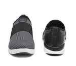 Front and back view on KURU Footwear ELLIE Women's Slip-on in BlackNight-MistGray-JetBlack