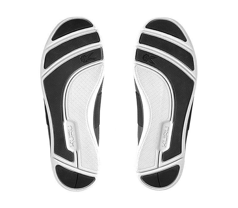 Detail of the sole pattern on the KURU Footwear ELLIE Women's Slip-on in BlackNight-MistGray-JetBlack