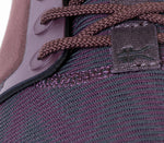 Close-up of the material on the KURU Footwear ATOM WIDE Women's Athletic Sneaker in WinePurple-StormGray-BlackShadow