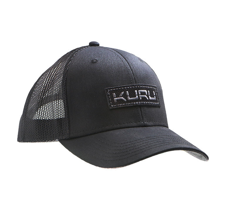Toe touch of KURU Footwear KURU Trucker Hat in JetBlack.