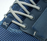 Close-up of the material on the KURU Footwear ATOM WIDE Men's Athletic Sneaker in MidnightBlue-StormGray