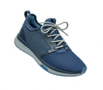 Toe touch view on KURU Footwear ATOM WIDE Men's Athletic Sneaker in MidnightBlue-StormGray