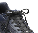 Close-up of the laces on the KURU Footwear QUANTUM Men's Fitness Sneaker in MidnightBlue-White-JetBlack